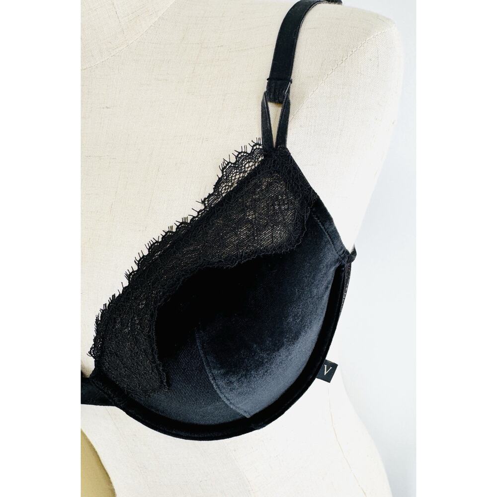 Victorias Secret Dream Angels Unlined Demi Bra 36C Underwire Lace Black Lingerie - Picture 2 of 6